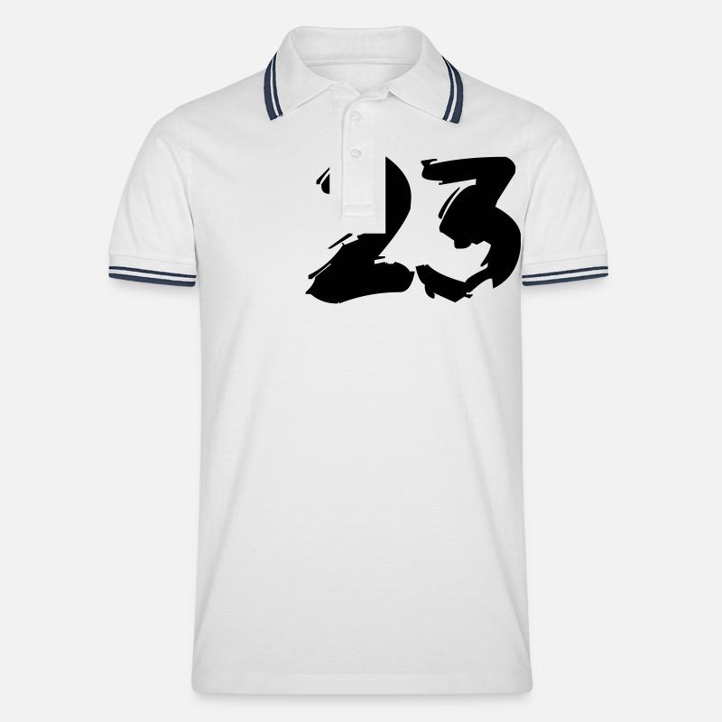 Brushed 23 - Männer Tipped Poloshirt - Weiß/Navy