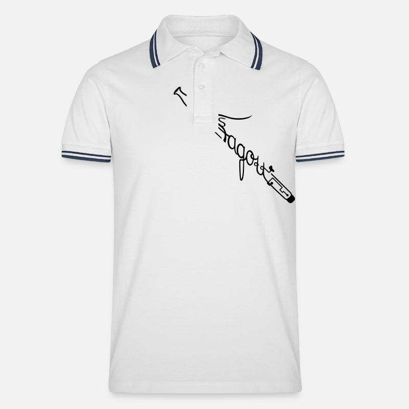 Fagott - Männer Tipped Poloshirt - Weiß/Navy