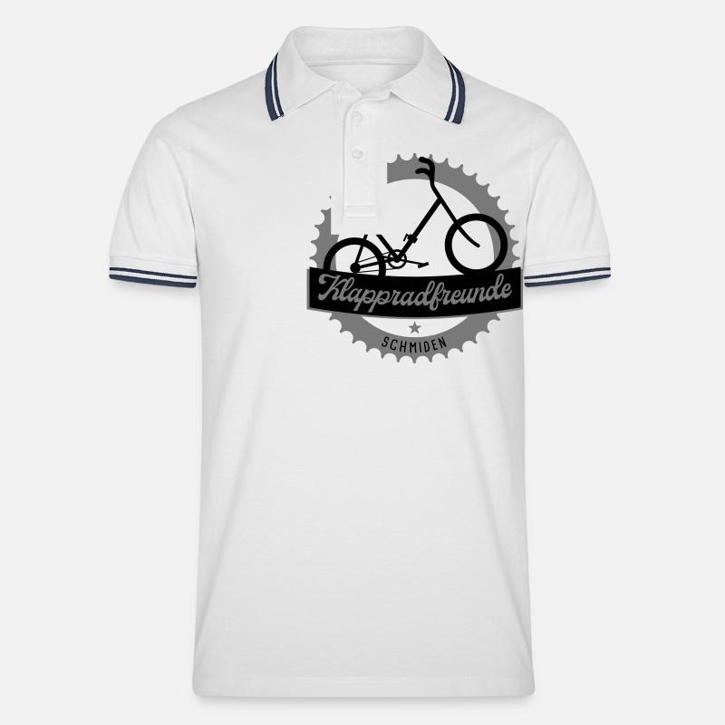 Klappradfreunde - Männer Tipped Poloshirt - Weiß/Navy