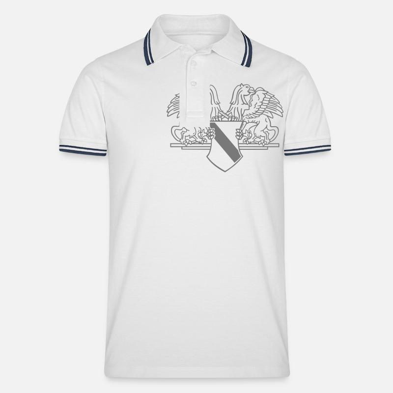 Badenwappen einfarbig - Männer Tipped Poloshirt - Weiß/Navy