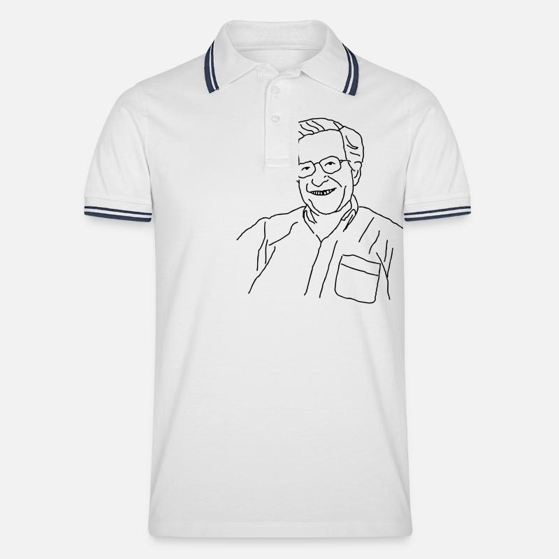 Noam Chomsky - Polo tipped Homme - blanc/marine