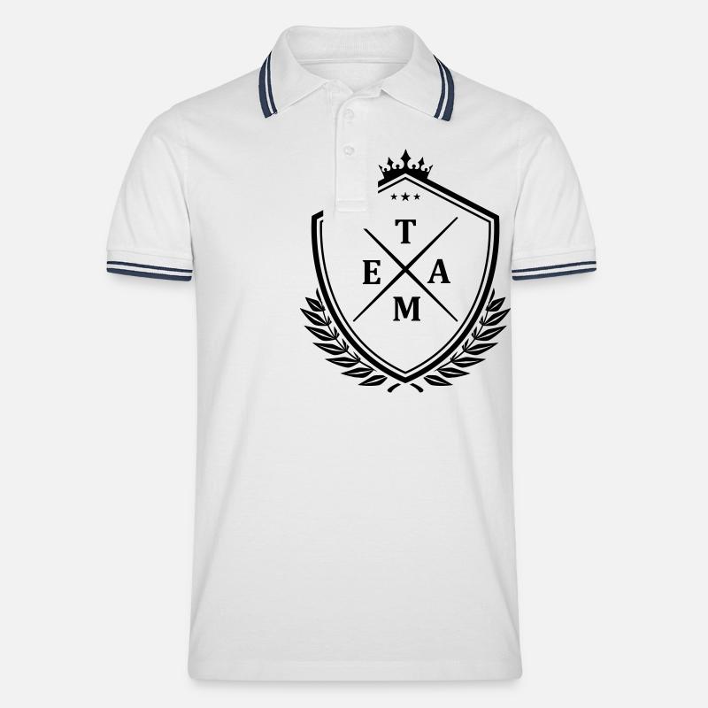 Écusson de l’équipe - Polo tipped Homme - blanc/marine