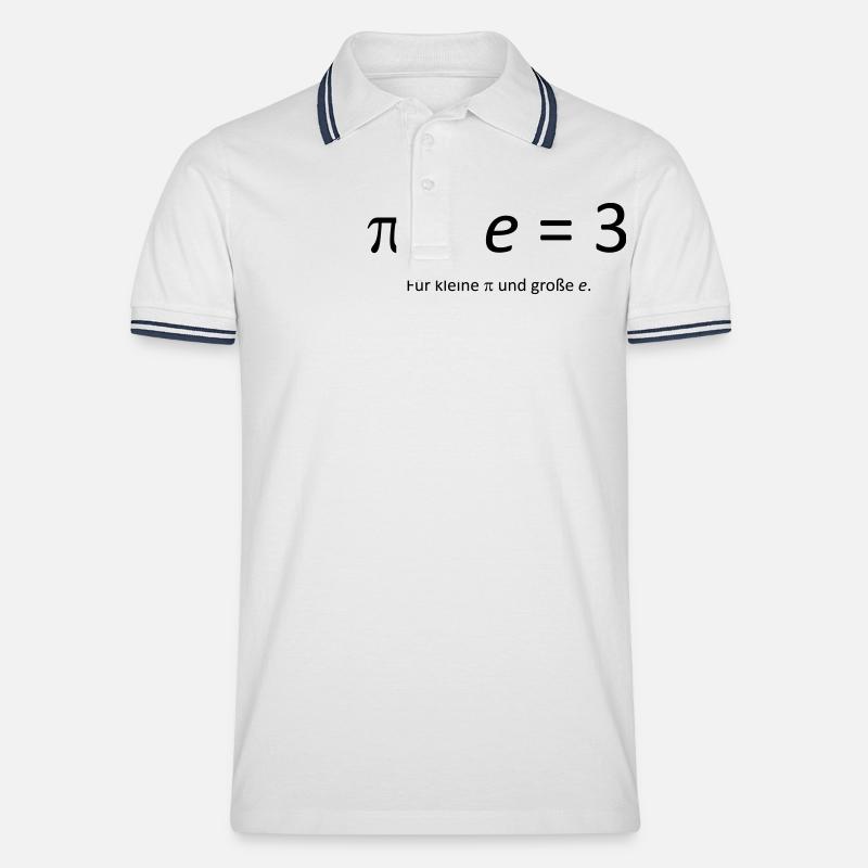 Pi = e = 3 - Männer Tipped Poloshirt - Weiß/Navy