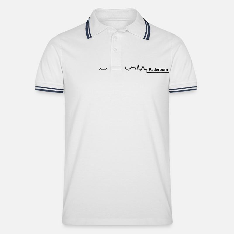 paderborn skyline - Männer Tipped Poloshirt - Weiß/Navy
