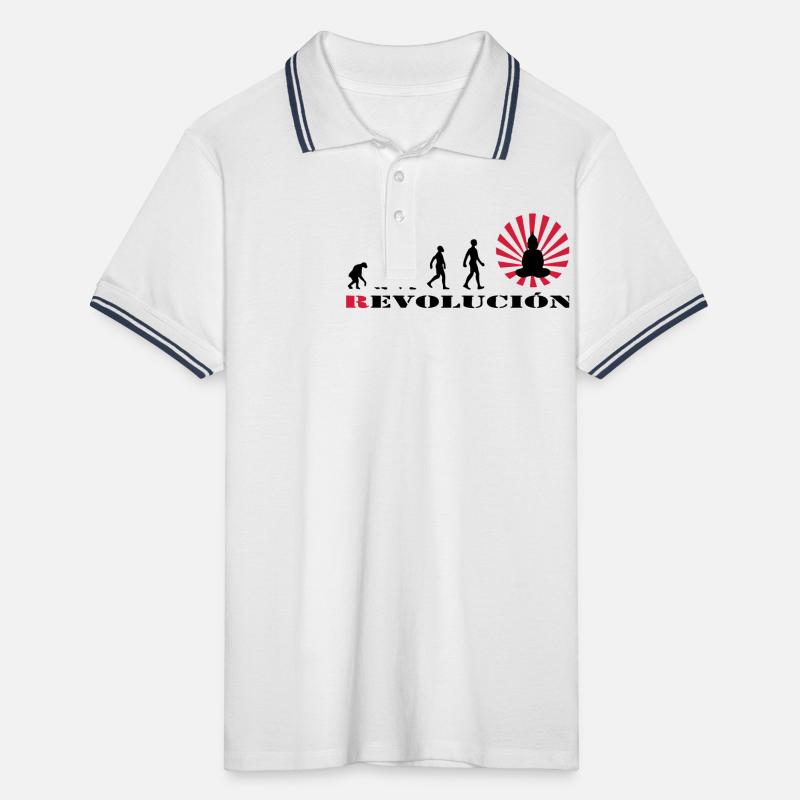 Darwin, évolution, révolution, éclairé, Bouddha, Polo tipped Homme