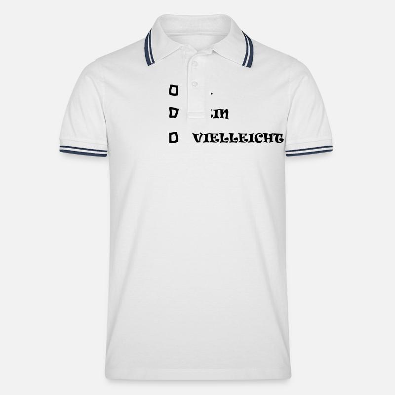 ja nein vielleicht - Männer Tipped Poloshirt - Weiß/Navy