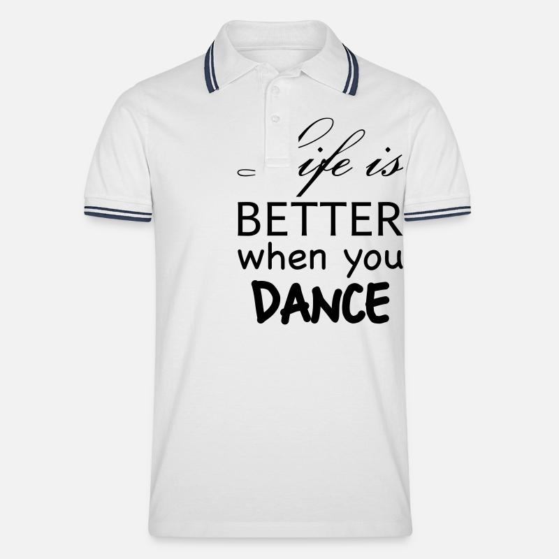 life better dance - Männer Tipped Poloshirt - Weiß/Navy
