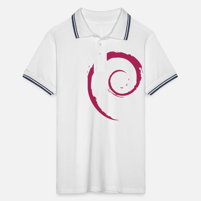 Linux Spiral Operating System PC Gift IT Idea Men's Tipped Polo Shirt
