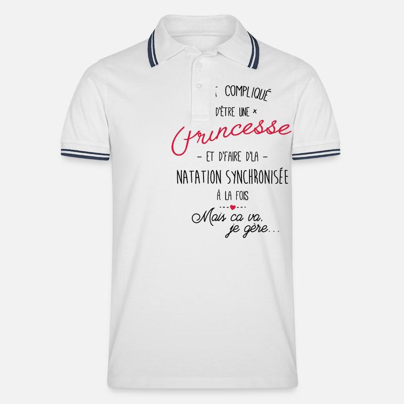 princesse et Natation synchronisée - Polo tipped Homme - blanc/marine