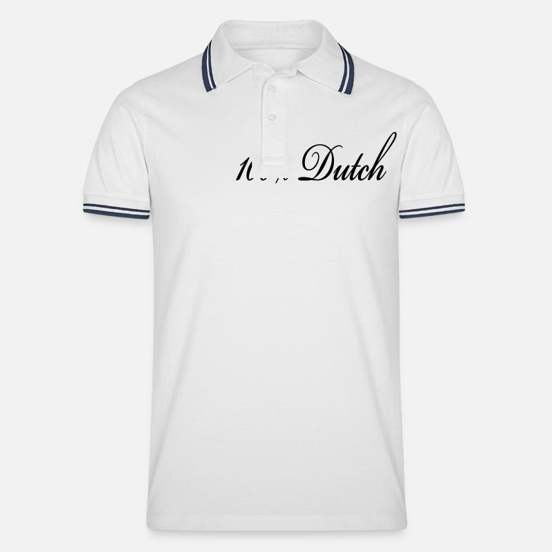 100% Dutch DE - Männer Tipped Poloshirt - Weiß/Navy