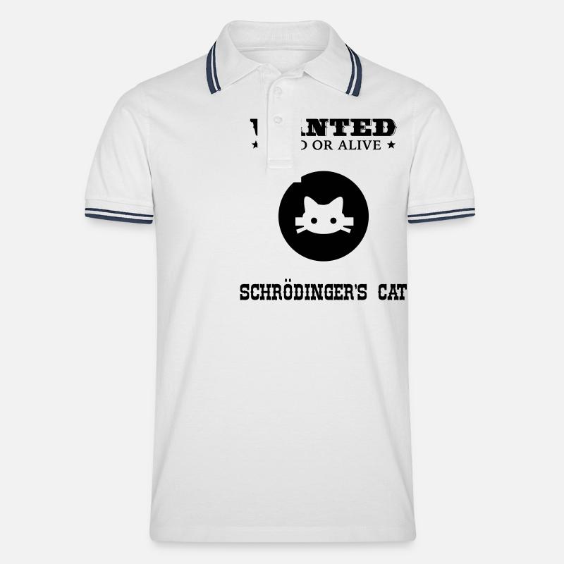 WANTED - Schrödinger's Cat - Männer Tipped Poloshirt - Weiß/Navy