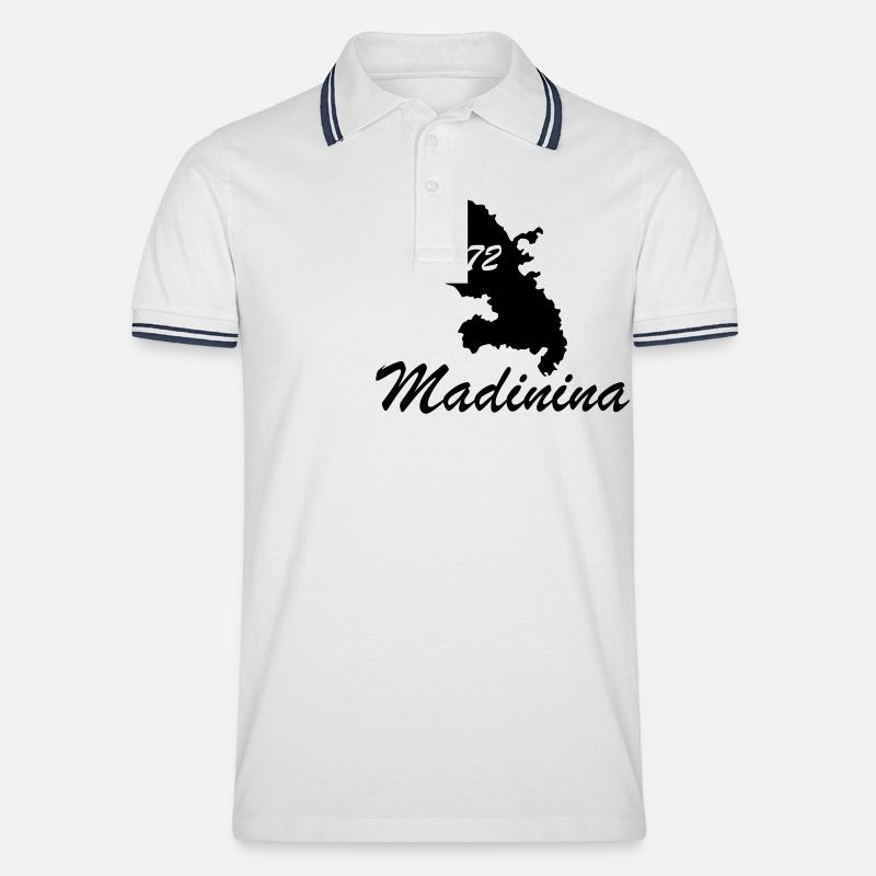 madinina - Männer Tipped Poloshirt - Weiß/Navy