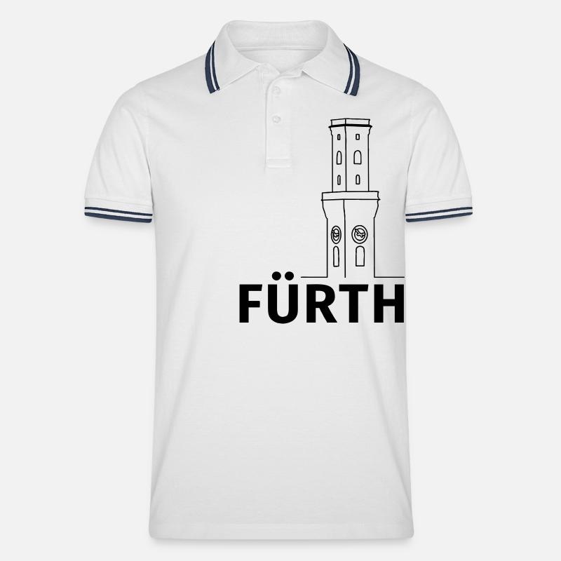 Fürth - Männer Tipped Poloshirt - Weiß/Navy