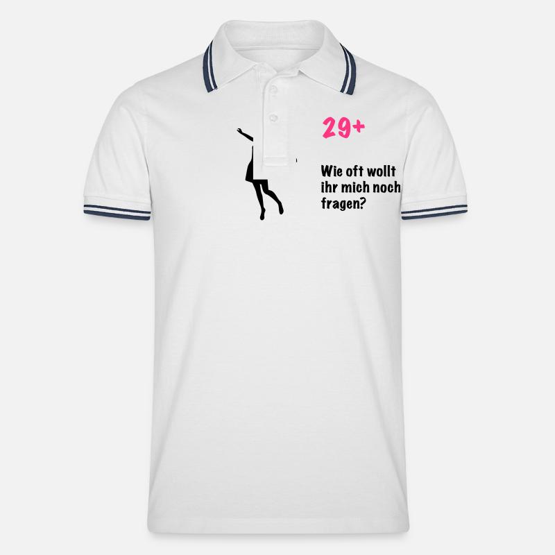29plus - Männer Tipped Poloshirt - Weiß/Navy