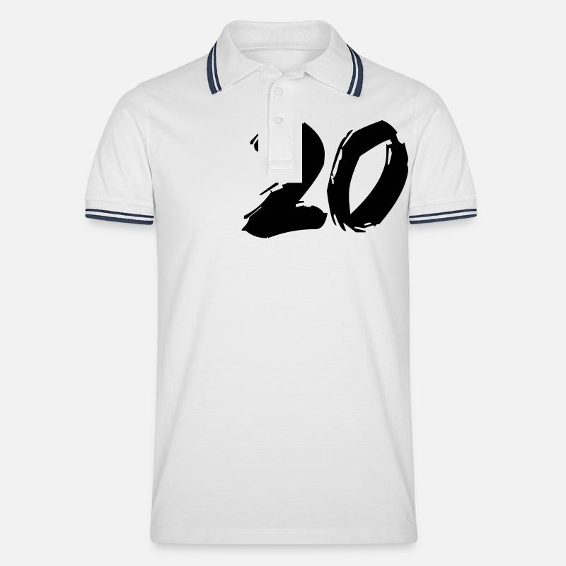 Brushed 20 - Männer Tipped Poloshirt - Weiß/Navy