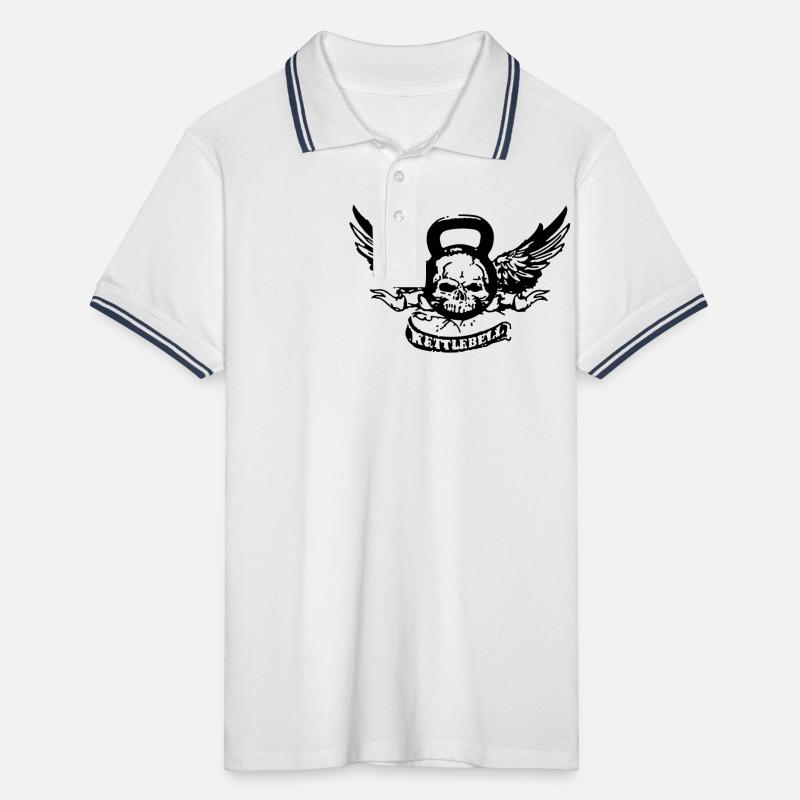 kettlebellskull Männer Tipped Poloshirt