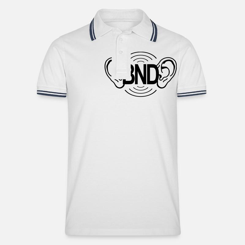 BND hat überall Ohren - Männer Tipped Poloshirt - Weiß/Navy