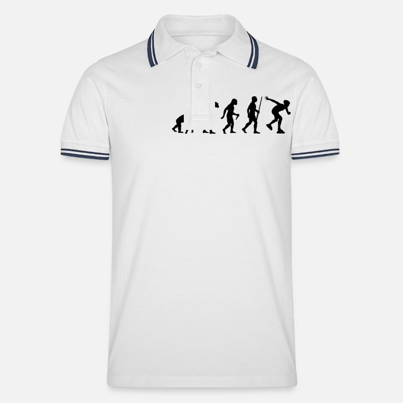 Inline Skater Evolution - Männer Tipped Poloshirt - Weiß/Navy