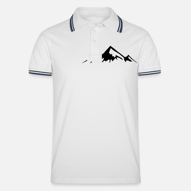 Bergziege - Männer Tipped Poloshirt - Weiß/Navy