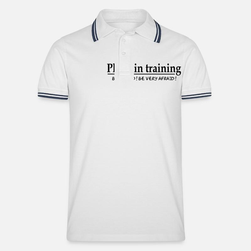 PhD in training - Männer Tipped Poloshirt - Weiß/Navy