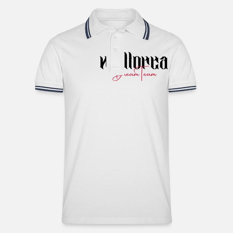Mallorca Dream Team - Männer Tipped Poloshirt - Weiß/Navy