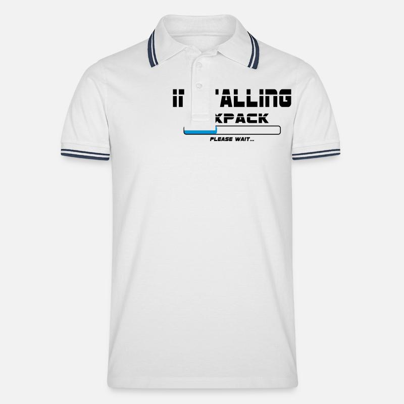 installing sixpack - Männer Tipped Poloshirt - Weiß/Navy