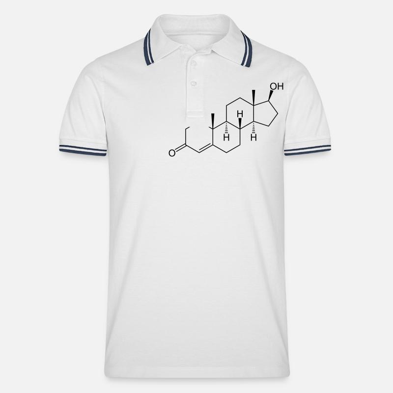 testosterone - Männer Tipped Poloshirt - Weiß/Navy