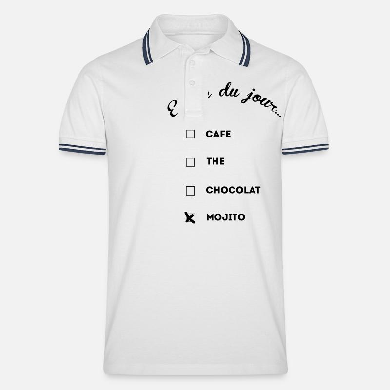 mojito addict thé café - Männer Tipped Poloshirt - Weiß/Navy