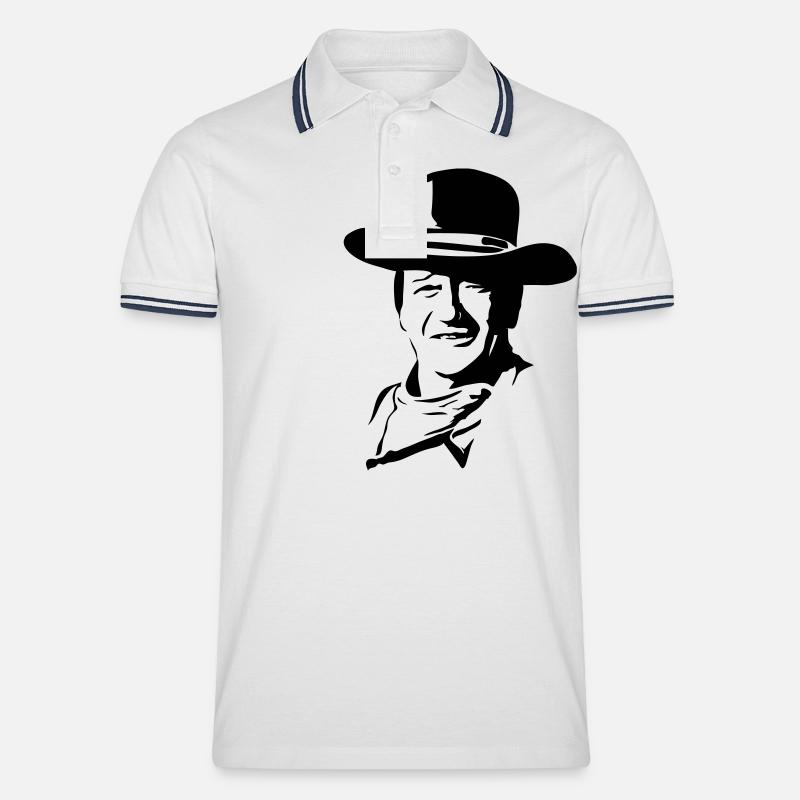 wayne - Männer Tipped Poloshirt - Weiß/Navy