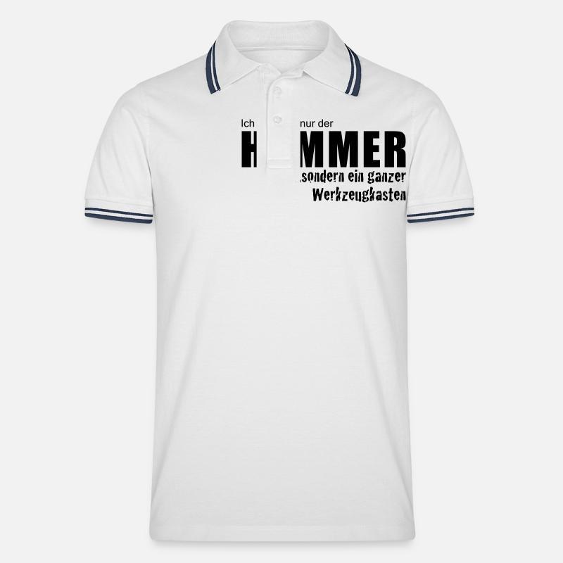 HammerPfade - Männer Tipped Poloshirt - Weiß/Navy