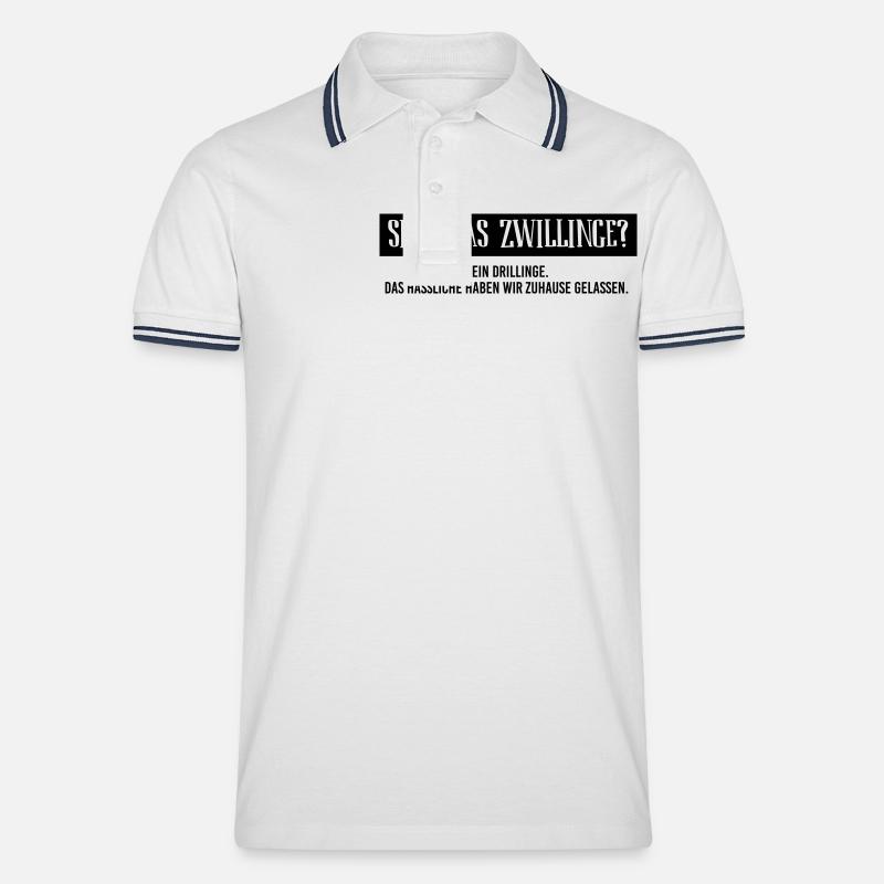 BIO Stoffbeutel: Sind das Zwillinge? - Männer Tipped Poloshirt - Weiß/Navy