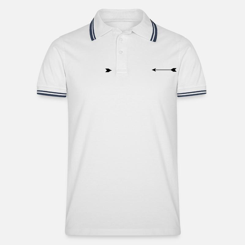 (zwei_pfeile_gegenuber) - Polo tipped Homme - blanc/marine