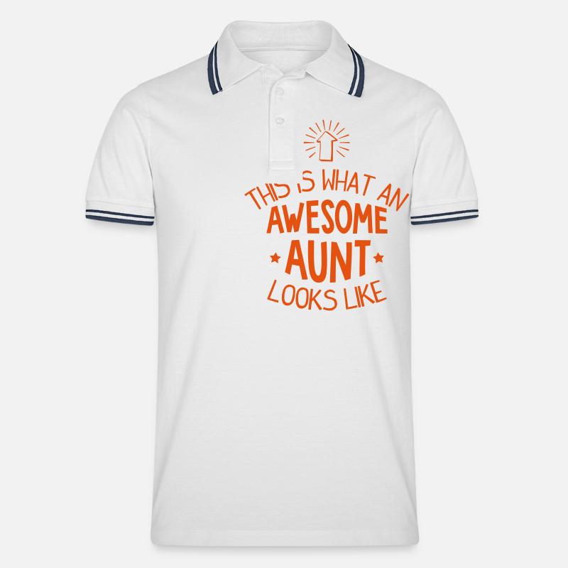 Awesome Aunt - Männer Tipped Poloshirt - Weiß/Navy