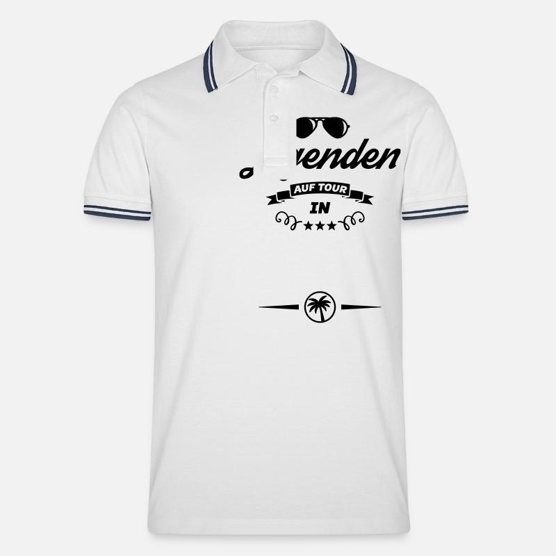vorlage legenden tour - Männer Tipped Poloshirt - Weiß/Navy