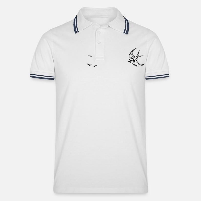 Swallows Shoulder black - Männer Tipped Poloshirt - Weiß/Navy