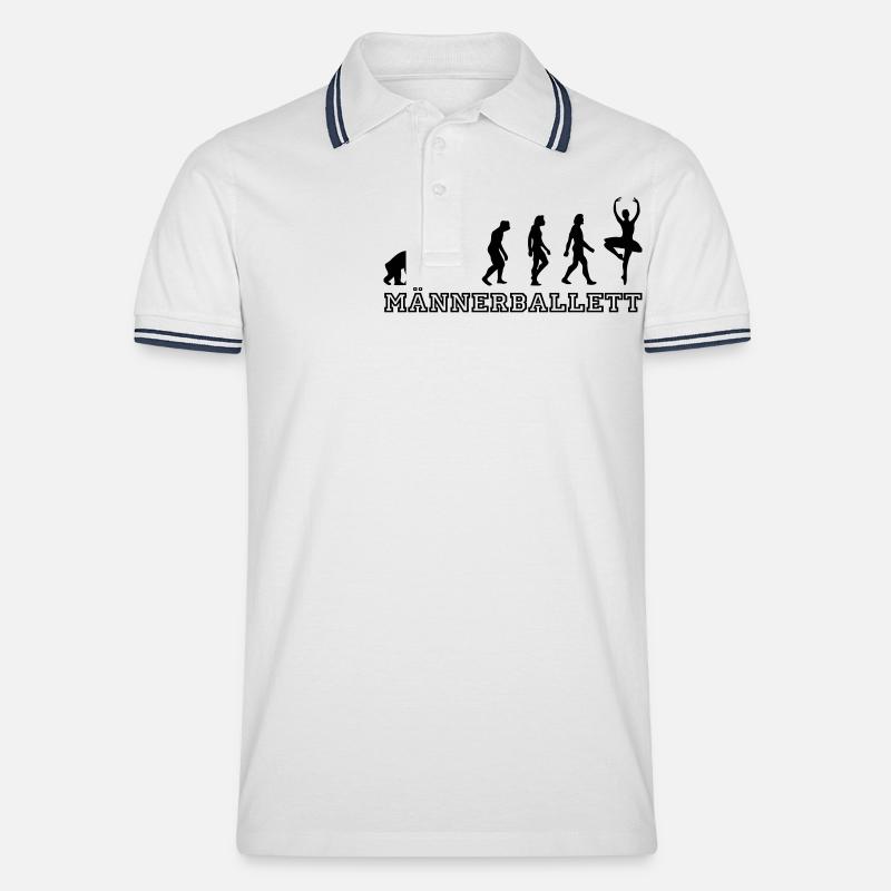 Männerballett Evolution Ballerina - Männer Tipped Poloshirt - Weiß/Navy