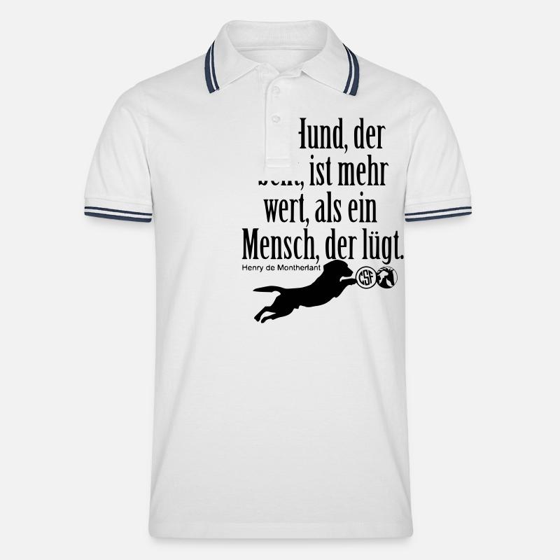 Ein Hund der bellt ... - Männer Tipped Poloshirt - Weiß/Navy