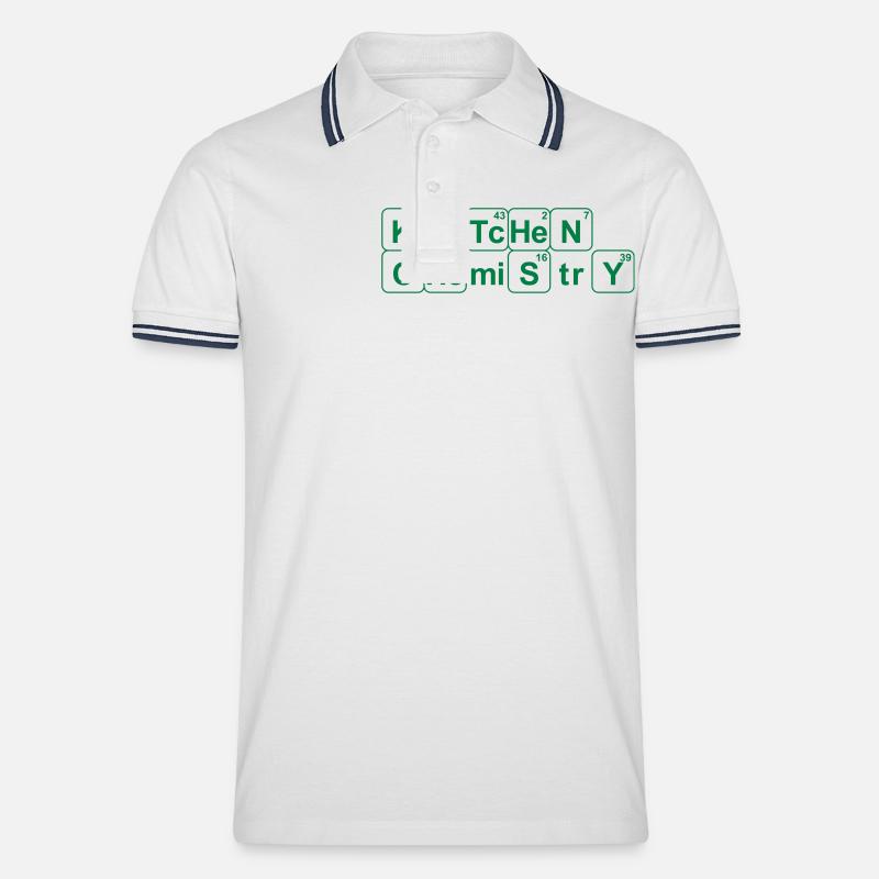 Kitchen Chemistry_V1 - Männer Tipped Poloshirt - Weiß/Navy