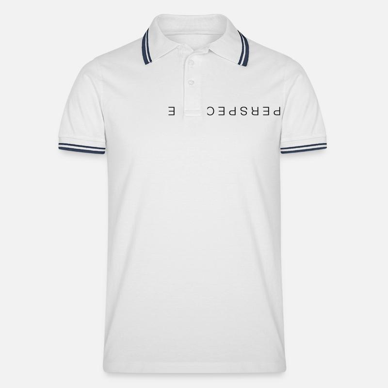 Perspective - Männer Tipped Poloshirt - Weiß/Navy