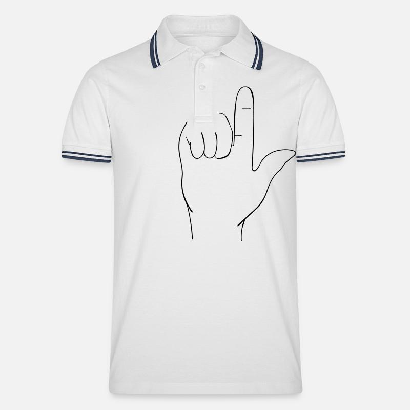 Handzeichen - Männer Tipped Poloshirt - Weiß/Navy