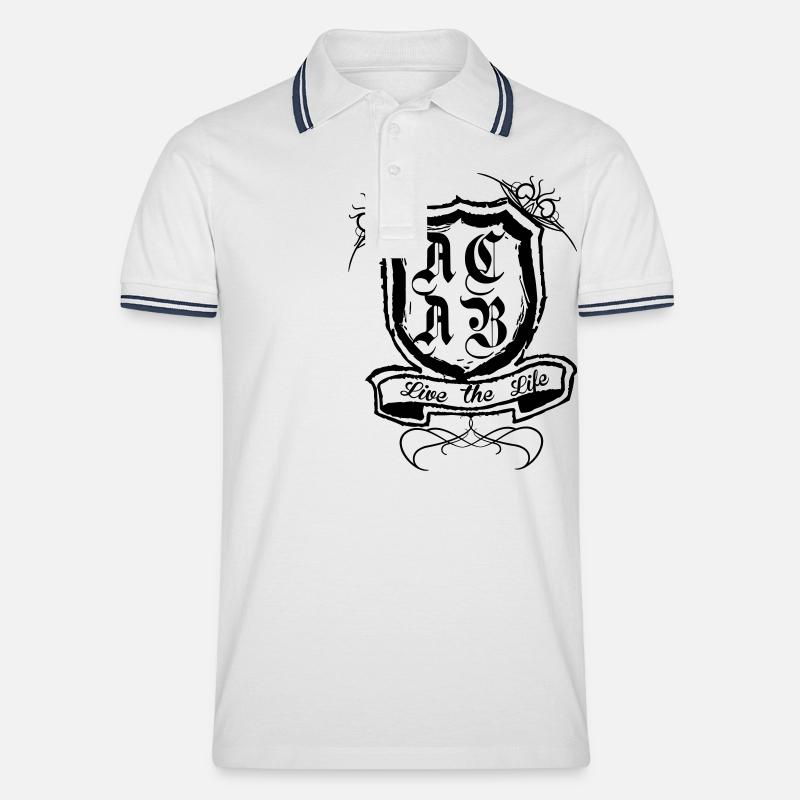 acab - Männer Tipped Poloshirt - Weiß/Navy