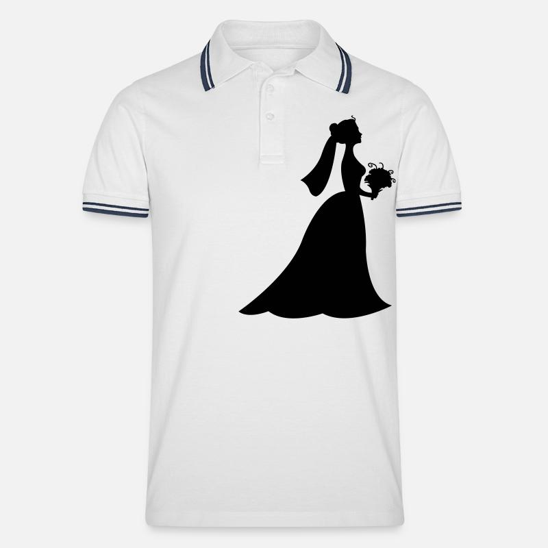 braut - Männer Tipped Poloshirt - Weiß/Navy