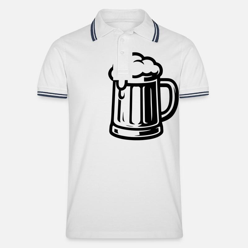 Bier Bierkrug - Männer Tipped Poloshirt - Weiß/Navy