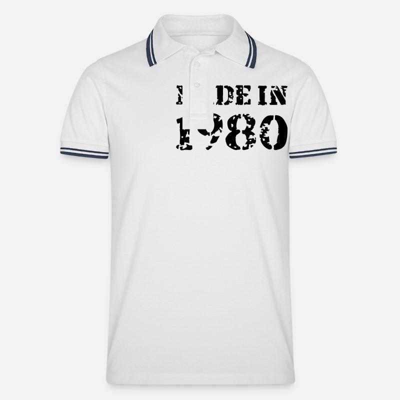 Made in 1980 - Polo tipped Homme - blanc/marine