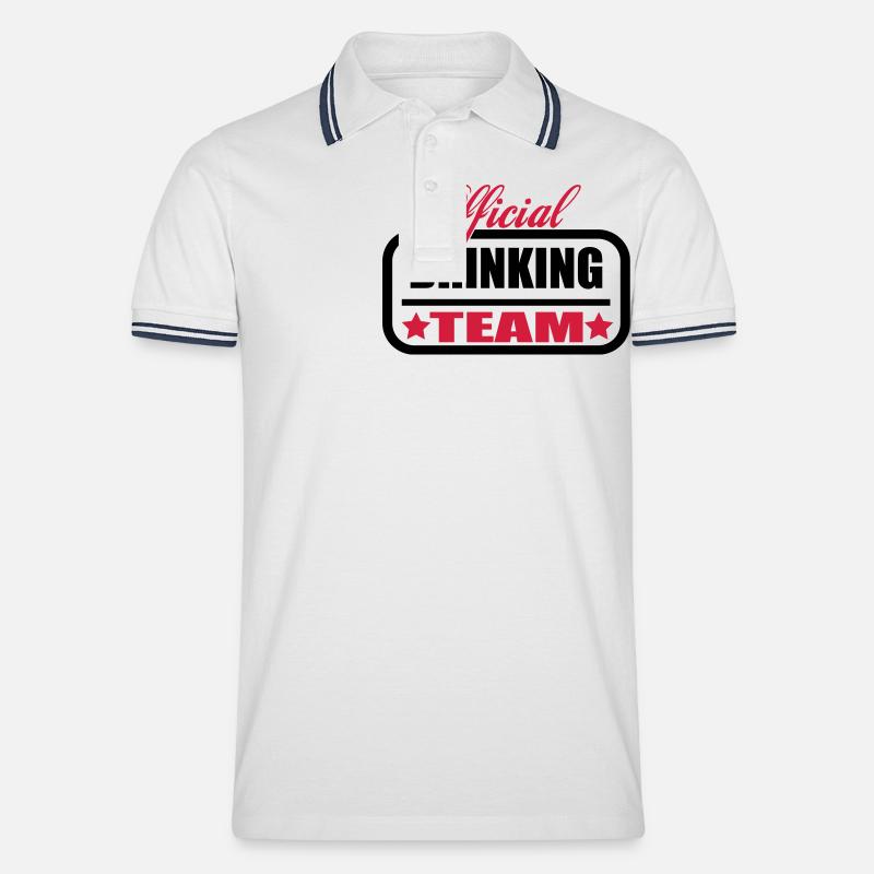 team drinking - Männer Tipped Poloshirt - Weiß/Navy
