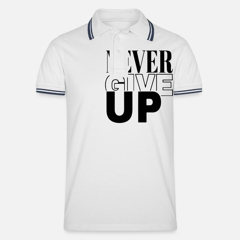 niemals aufgeben - Männer Tipped Poloshirt - Weiß/Navy