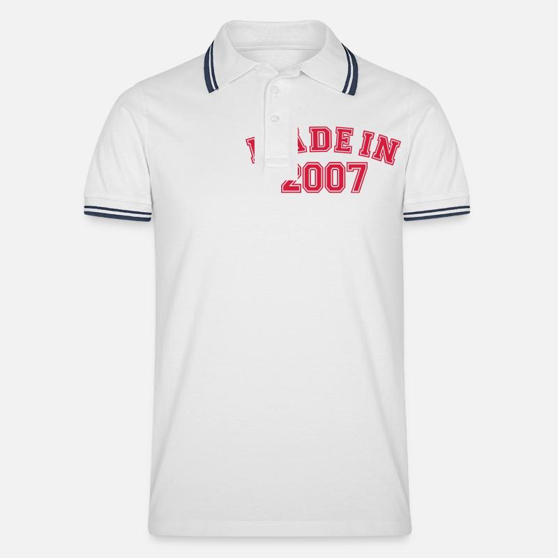 Made in 2007 - Polo tipped Homme - blanc/marine