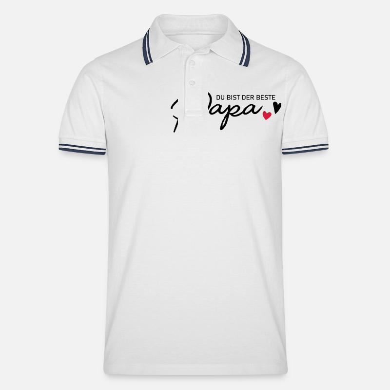 Bester Papa - Männer Tipped Poloshirt - Weiß/Navy