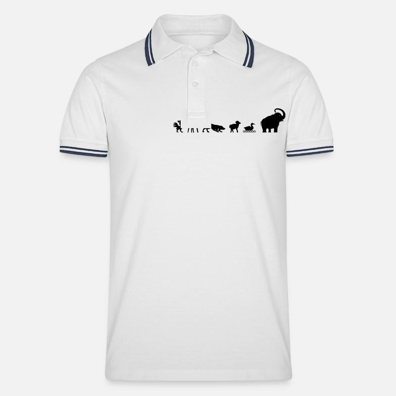 Arche, evolution - Männer Tipped Poloshirt - Weiß/Navy