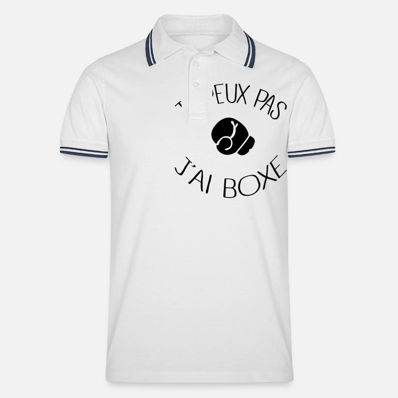 Je peux pas j'ai Boxe - Polo tipped Homme - blanc/marine